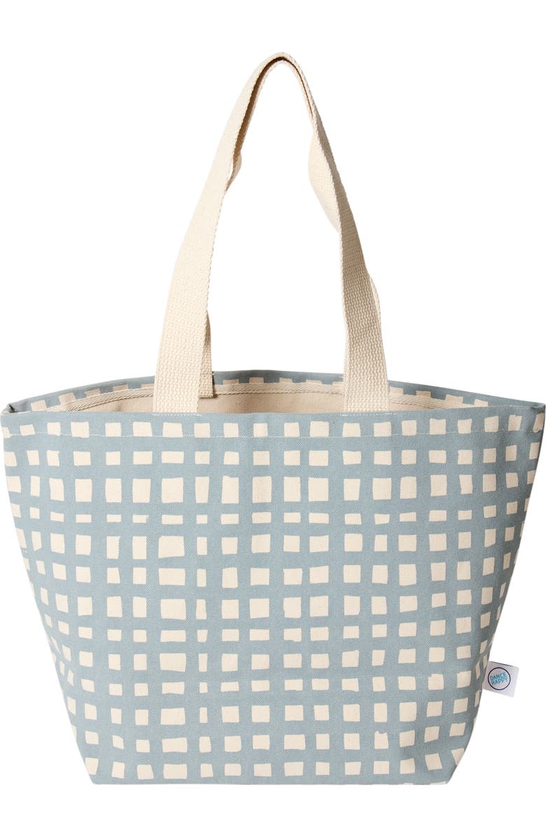 Dance Happy Grid Wide Tote Bag, Main, color, Steel