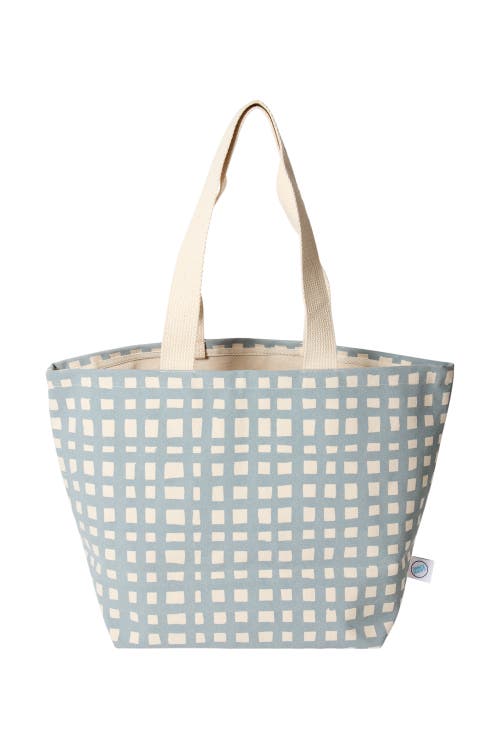 Dance Happy Grid Wide Tote Bag In Steel