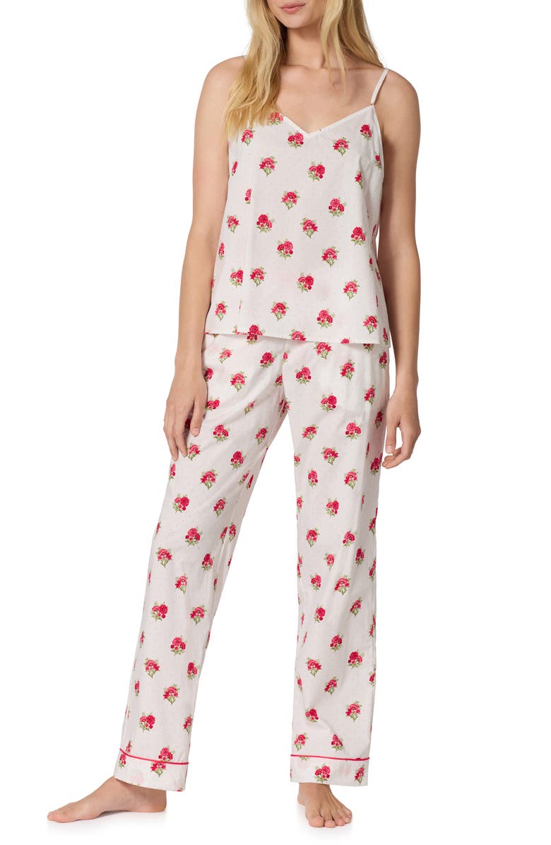 BedHead Pajamas Print Cotton Crop Pajamas, Alternate, color, Celeste