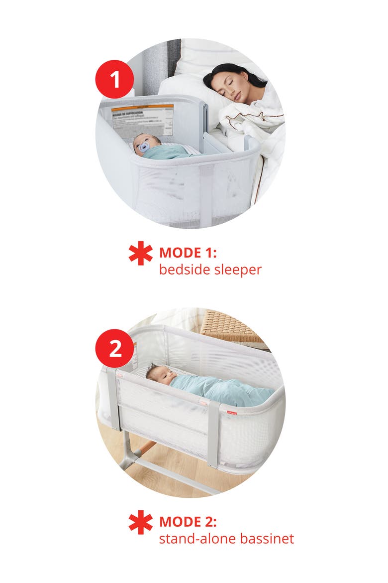Cozy Up 2-in-1 Bedside Sleeper & Bassinet, Alternate, color, MULTI