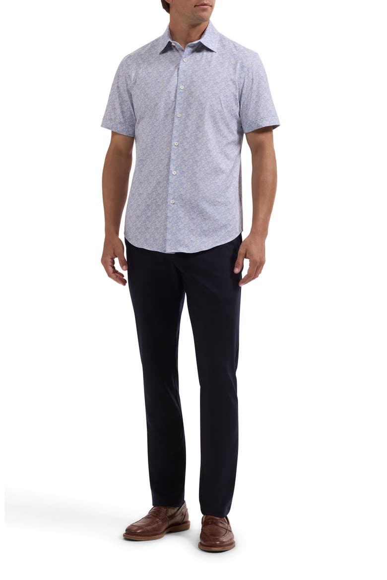 Miles OoohCotton® Print Short Sleeve Button-Up Shirt, Alternate, color, ORCHID