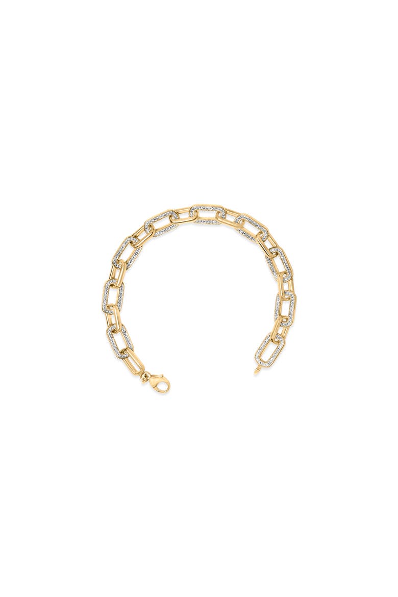 Gold Vermeil 1/10 Cttw Diamond Bold Paperclip Link Bracelet, Alternate, color, Silver