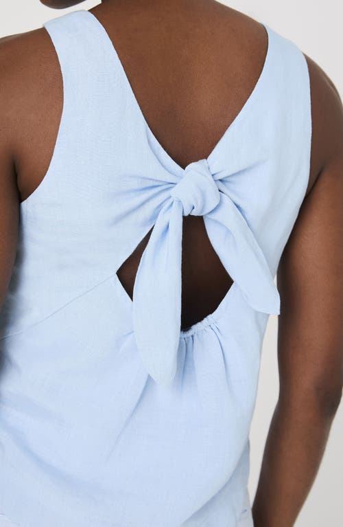 French Connection Birdie Linen Swing Top In Blue In Cashmere Blue