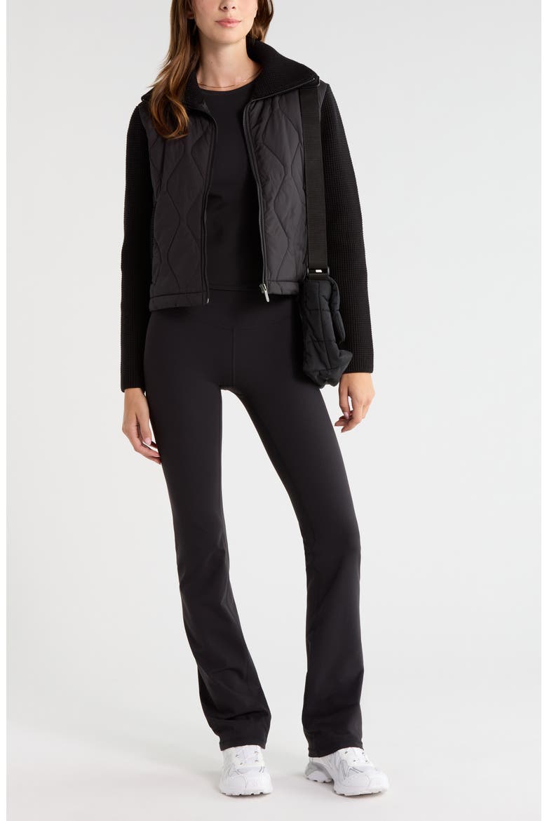 Cascade Quilted Hybrid Jacket, Alternate, color, BLACK