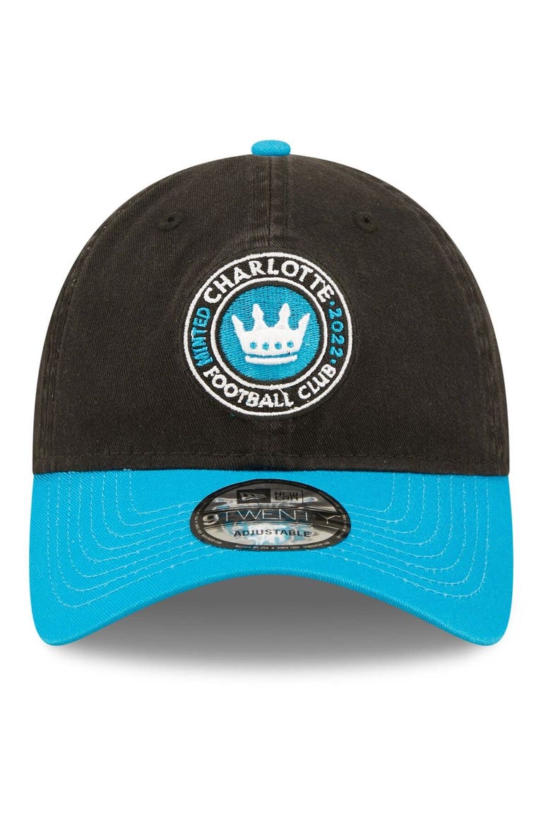 Men's New Era Black/Blue Charlotte FC Team 9TWENTY Adjustable Hat, Alternate, color, Blue