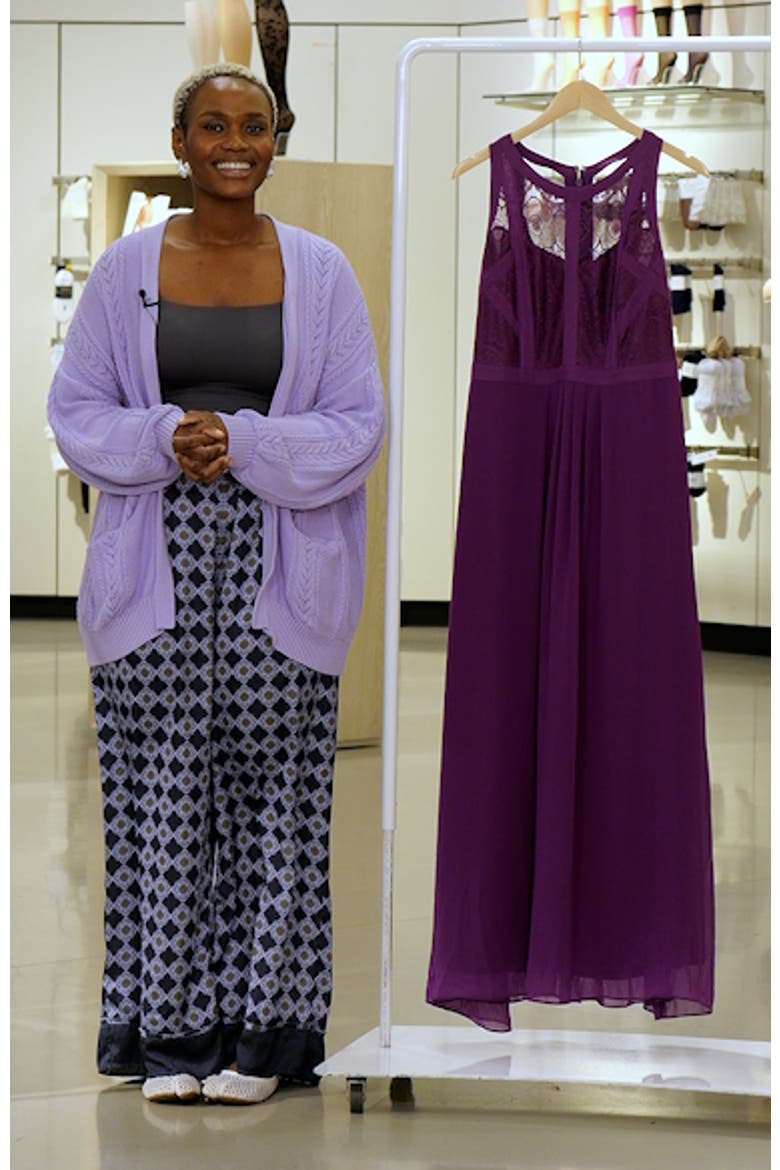 Chiffon & Lace Maxi Dress video