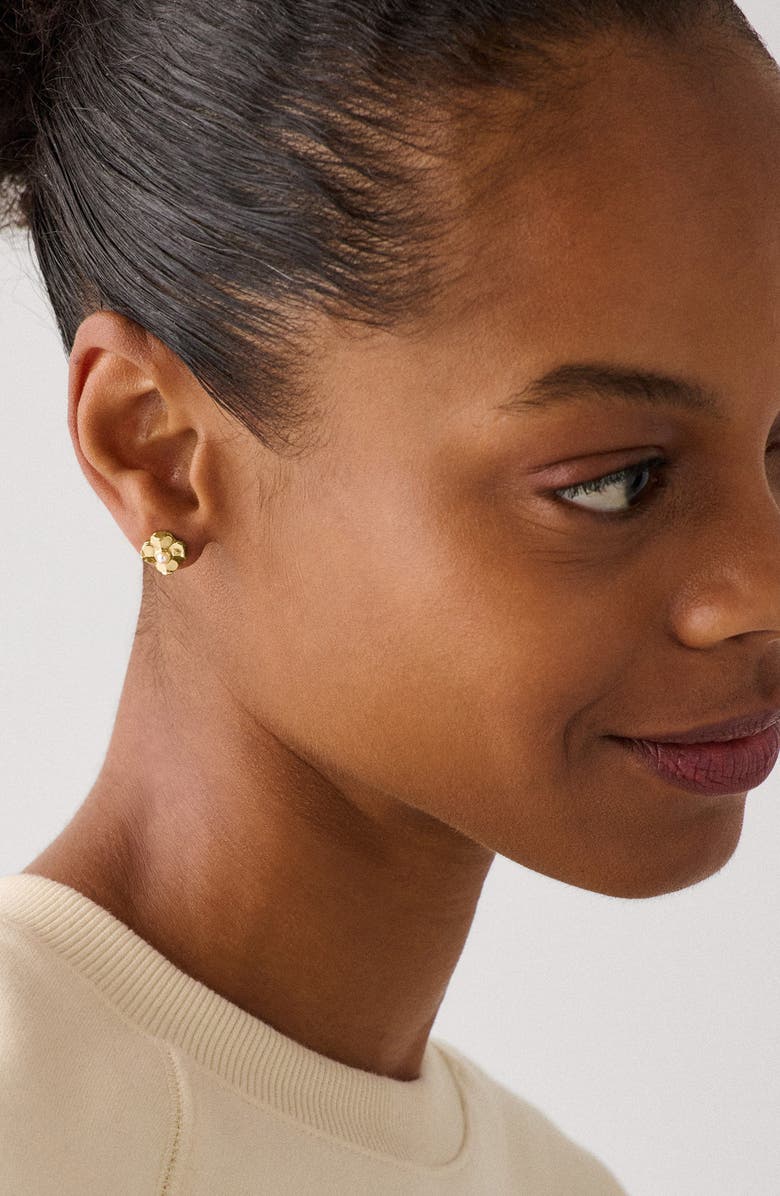 Kate Spade New York flower stud earrings, Alternate, color, Gold/ Cream