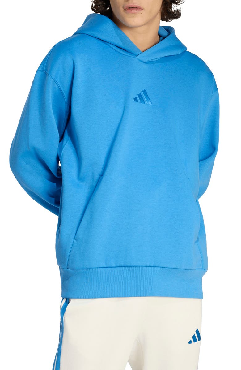 adidas All SZN Oversize Fleece Pullover Hoodie, Main, color, Ray Blue/ /