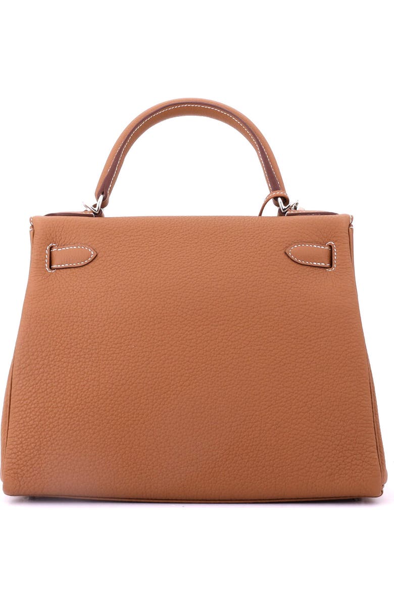 Pre-Owned Hermes Kelly Handbag Brown Togo with Palladium Hardware 28, Alternate, color, Gold