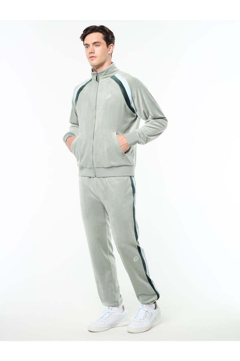 Banda Velour Track Jacket, Alternate, color, SLATE GRAY