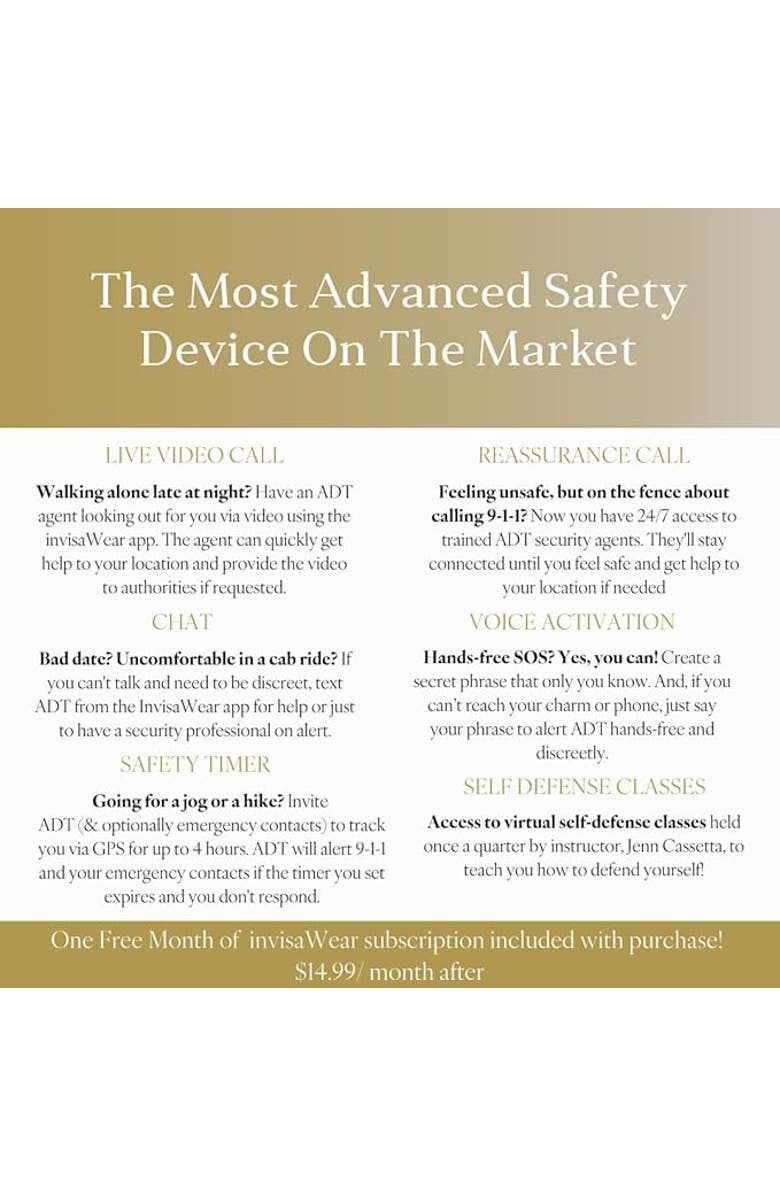 invisaWear Smart Jewelry - Personal Safety Device with ADT and 911 Featues - Bracelet, Alternate, color, 