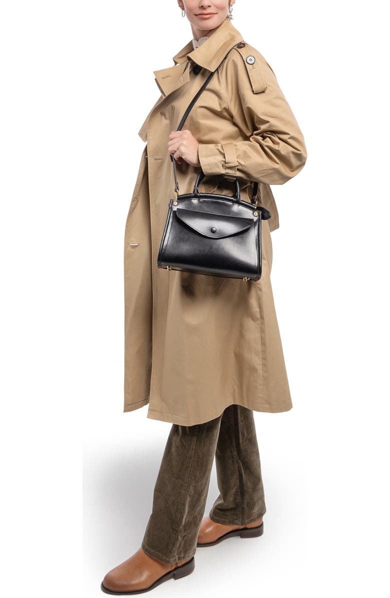 OLD TREND Laurel Genuine Leather Vintage Structured Satchel, Alternate, color, Black