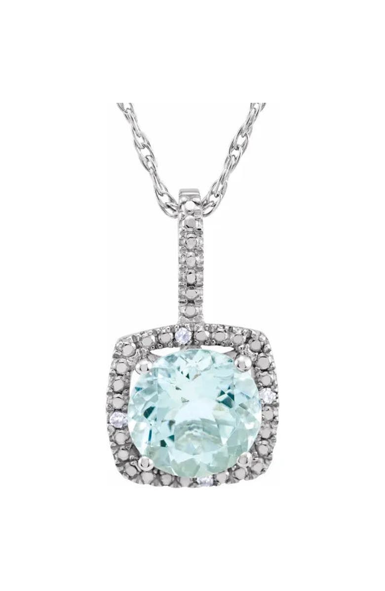 ALLUREZ Natural Diamond Pendant Necklace Sterling Silver, Main, color, Aquamarine