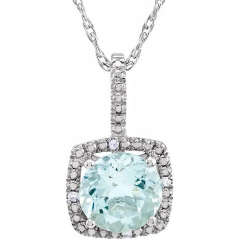 Natural Diamond Pendant Necklace Sterling Silver