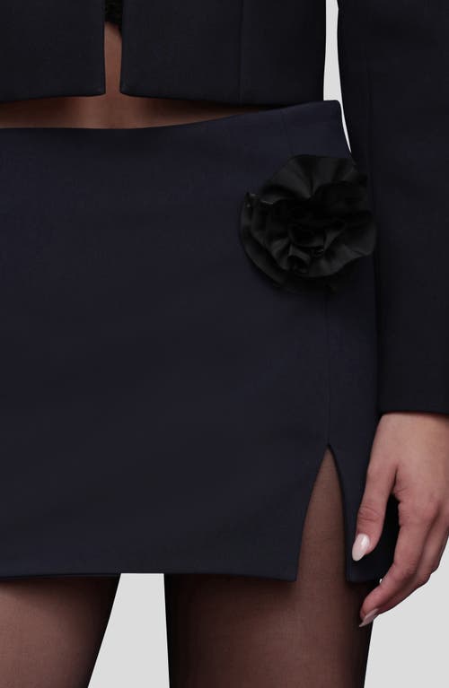 Avec Les Filles Floral Embellished Mini Skort In Blue
