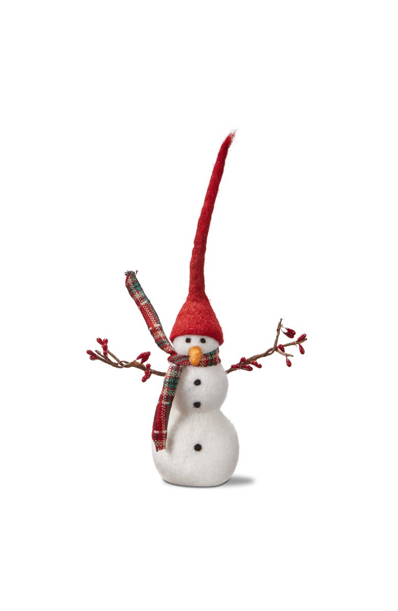 tag Charming Small Snowman Figurine with Branch Arms for Christmas, Main, color, Multicolored