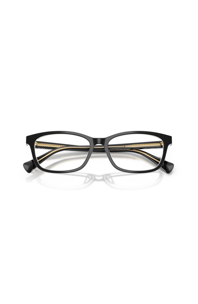 RALPH 53mm Rectangle optical glasses, Alternate, color, Black