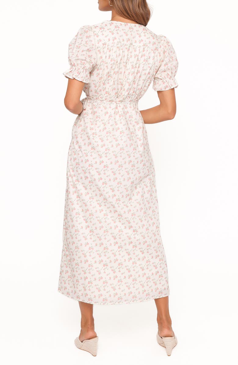 Petal & Pup Mabella Cotton Midi Dress, Alternate, color, Peach Ditsy Floral