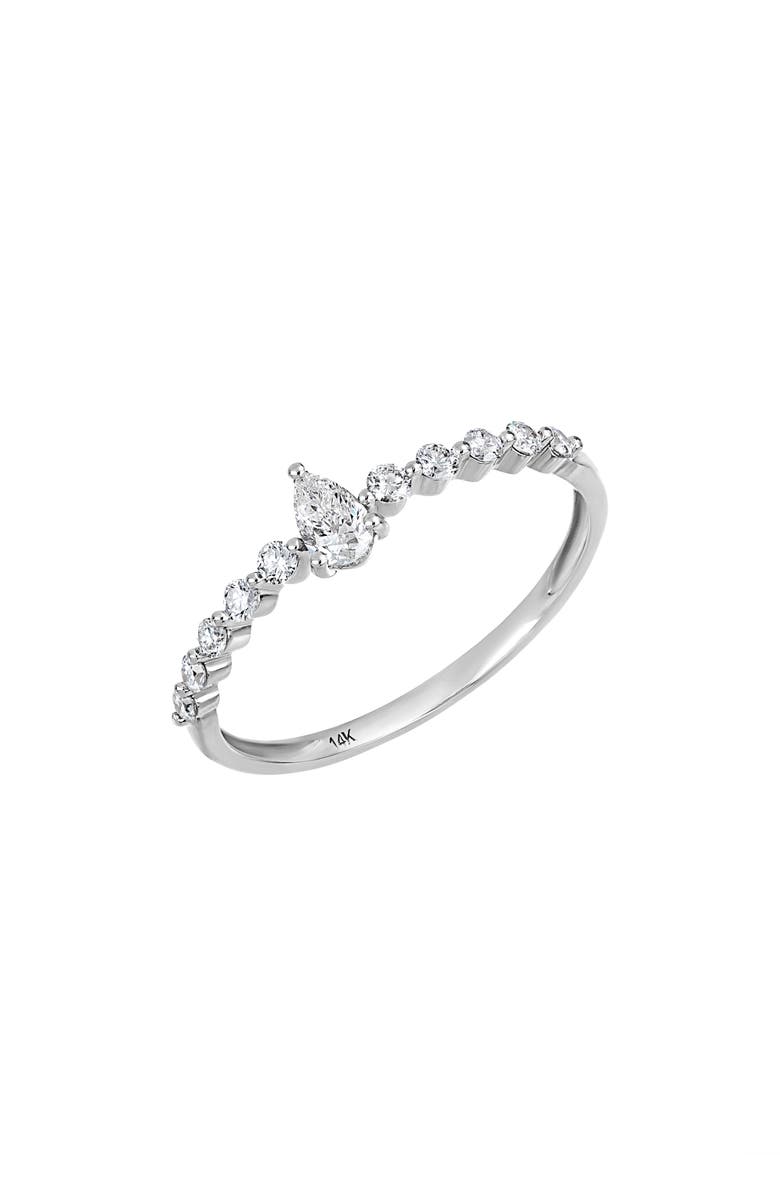 Carrière Jewelry Pear Shape Diamond Ring - 0.32ct., Main, color, 14K White Gold