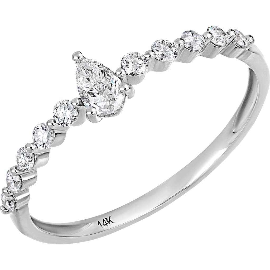 Carriere Jewelry Carrière Jewelry Pear Shape Diamond Ring In 14k White Gold