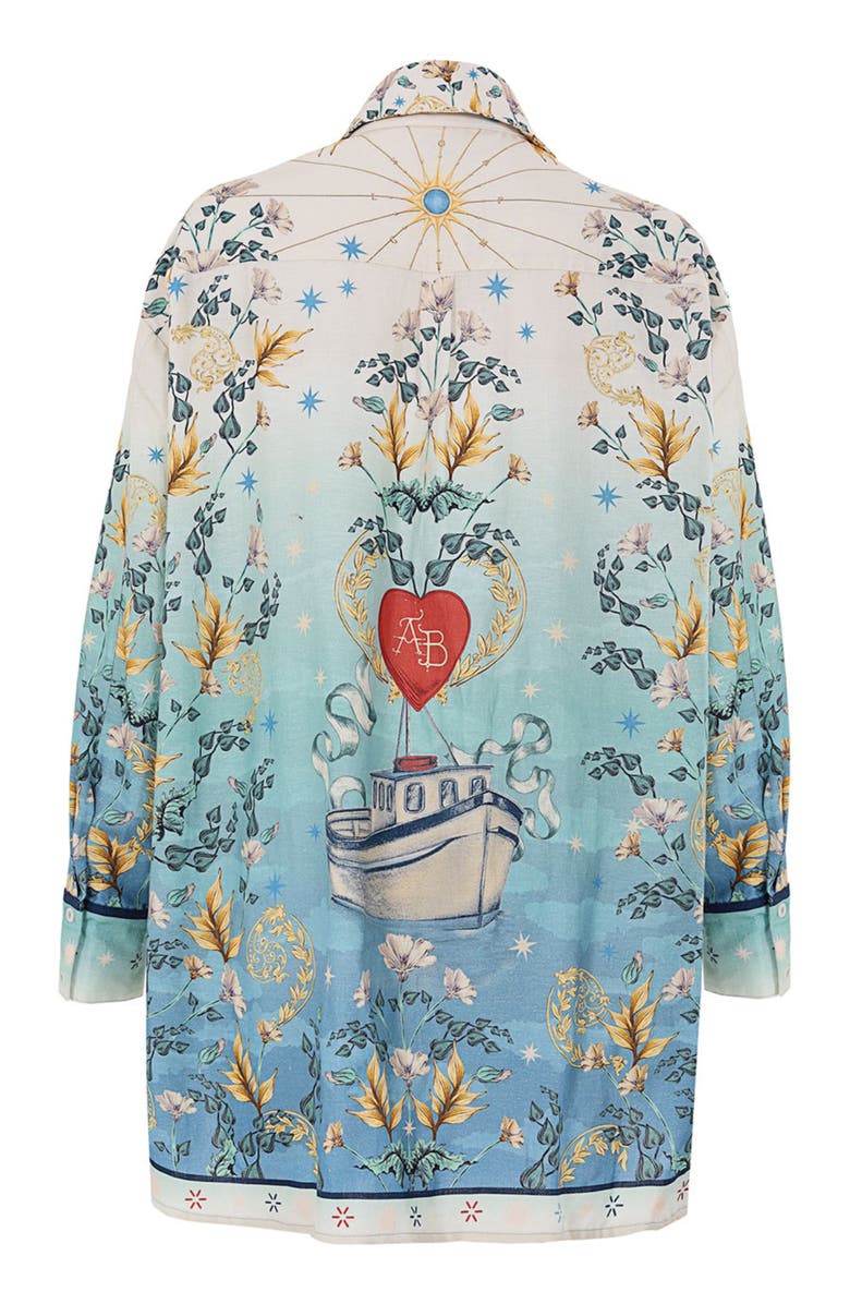 Agua Bendita Anastasia Solstice Long Sleeve Button-Up Shirt, Alternate, color, Blue