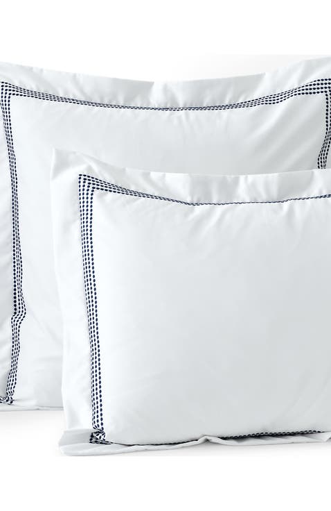 400 Thread Count Premium Supima Cotton No Iron Sateen Embroidered Pillow Sham
