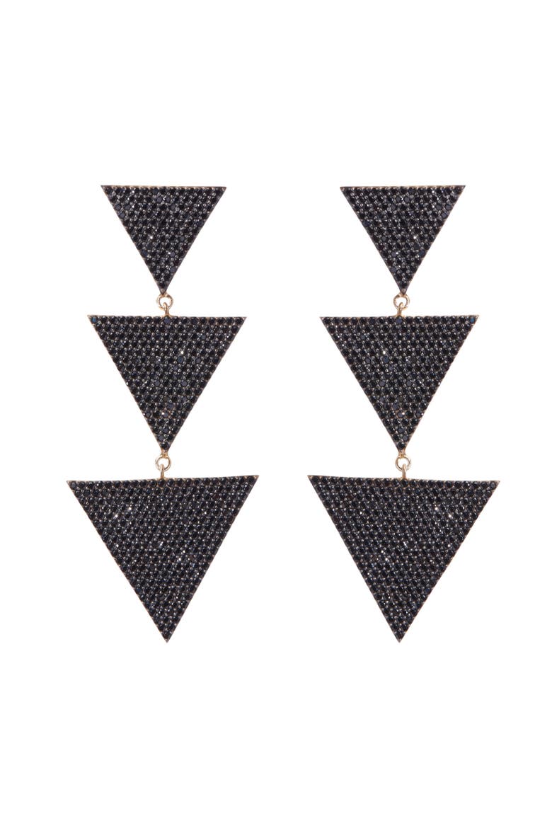 Megan Earrings, Main, color, Black/Gold