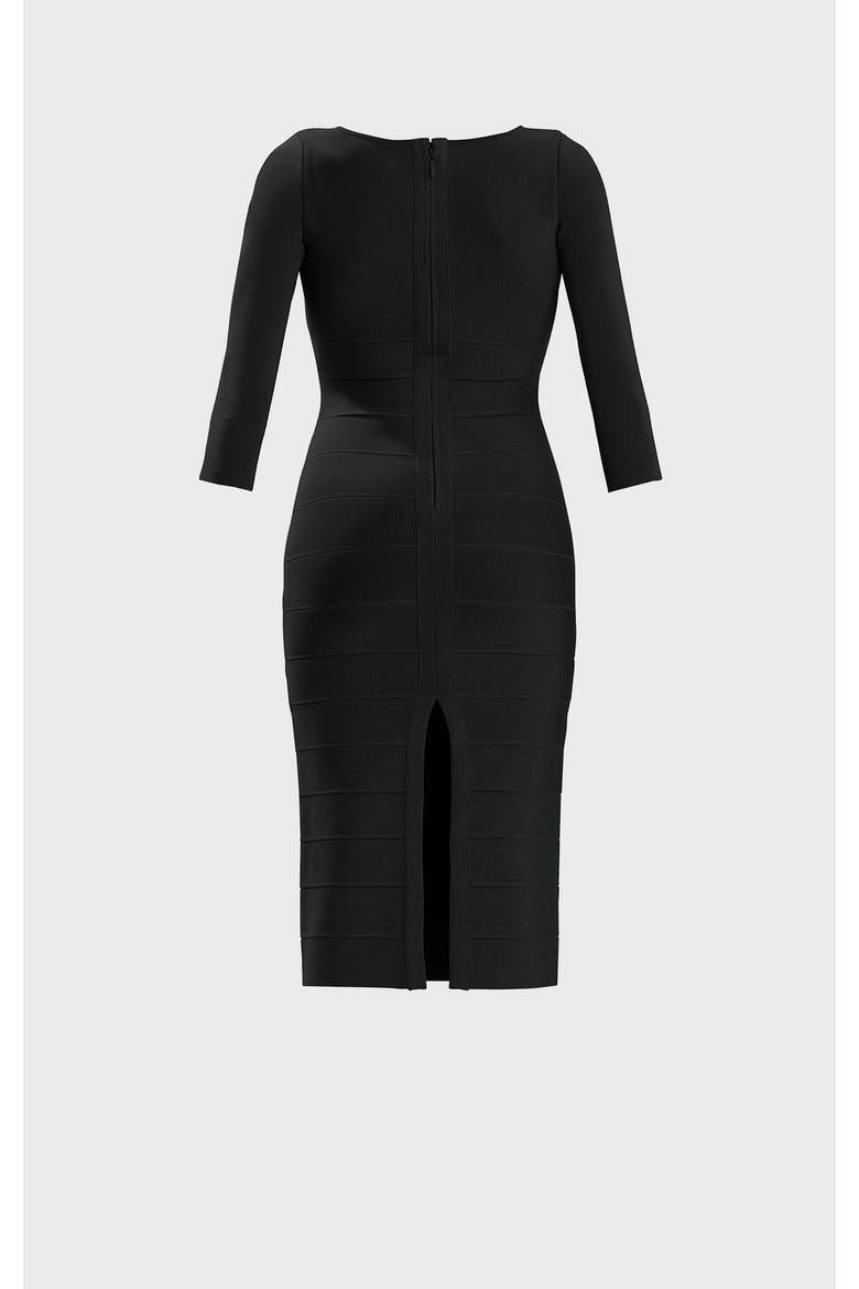 Icon Sweetheart Midi Dress, Alternate, color, BLACK