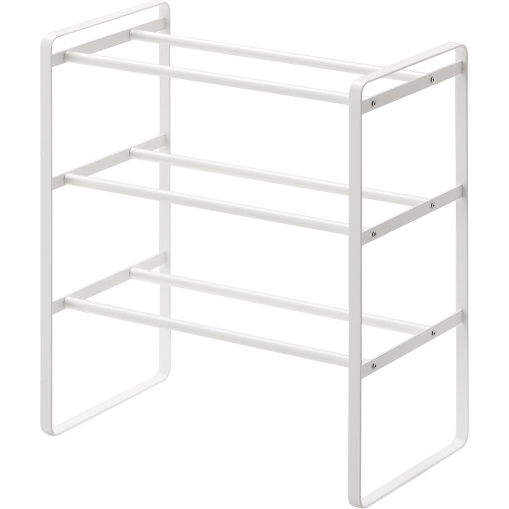 Yamazaki 3-tier Expandable Shoe Rack In White