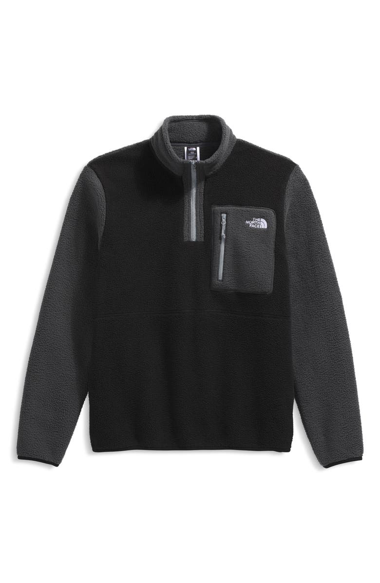 The North Face Yumiori Half Zip Recycled Fleece Pullover, Alternate, color, Tnf Black/ Asphalt Grey