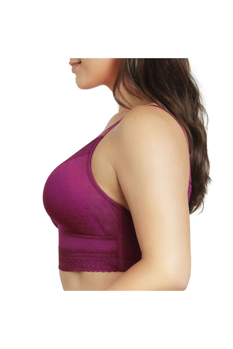 Mia Wire-Free Padded Mesh Bralette, Alternate, color, Blackberry