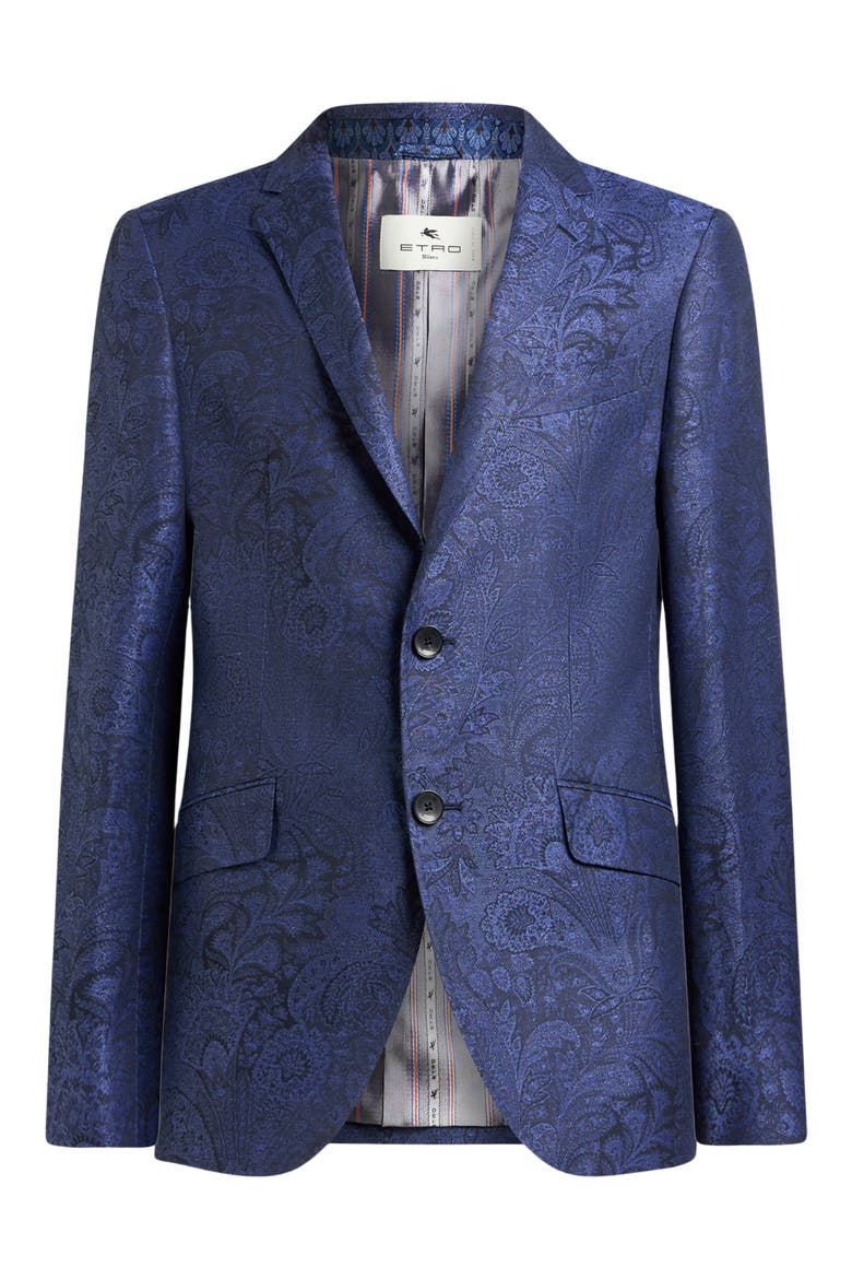 Roma Paisley Linen & Cotton Sport Coat, Alternate, color, BLUE