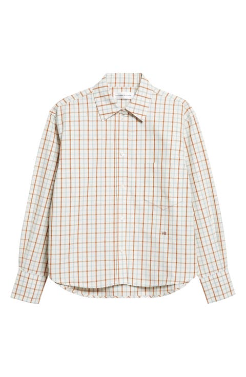 Ellys Check Cotton Poplin Button-Up Shirt