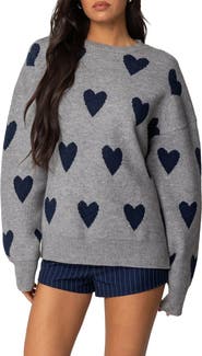 EDIKTED Big Heart Oversize Sweater
