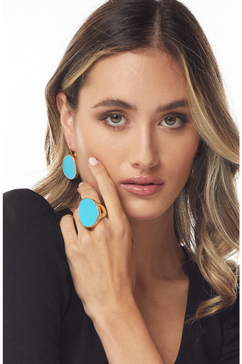 Adjustable Enamel Cocktail Ring, Alternate, color, TURQUOISE