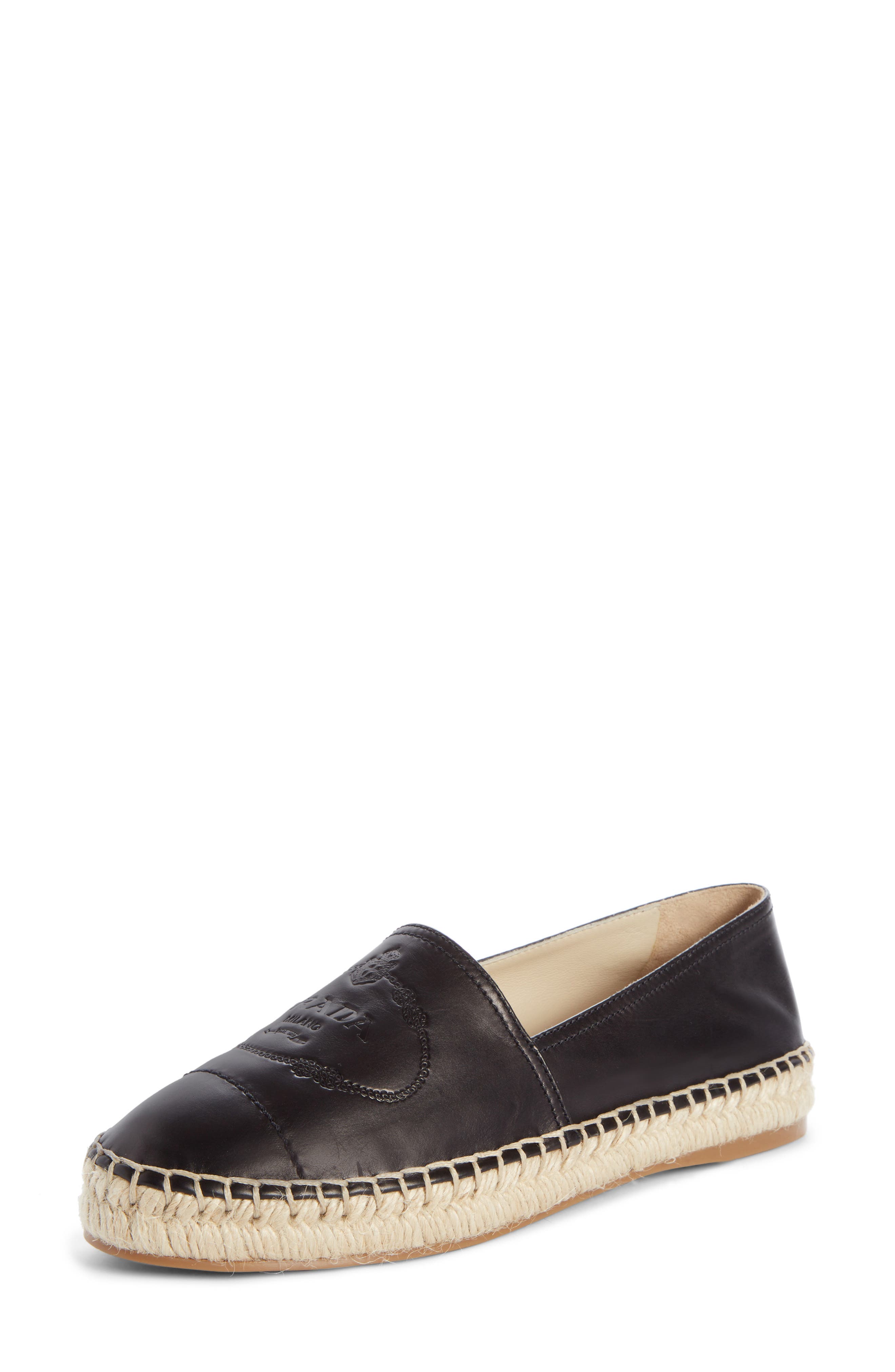 Logo Logo Espadrille, Main, color, BLACK LEATHER