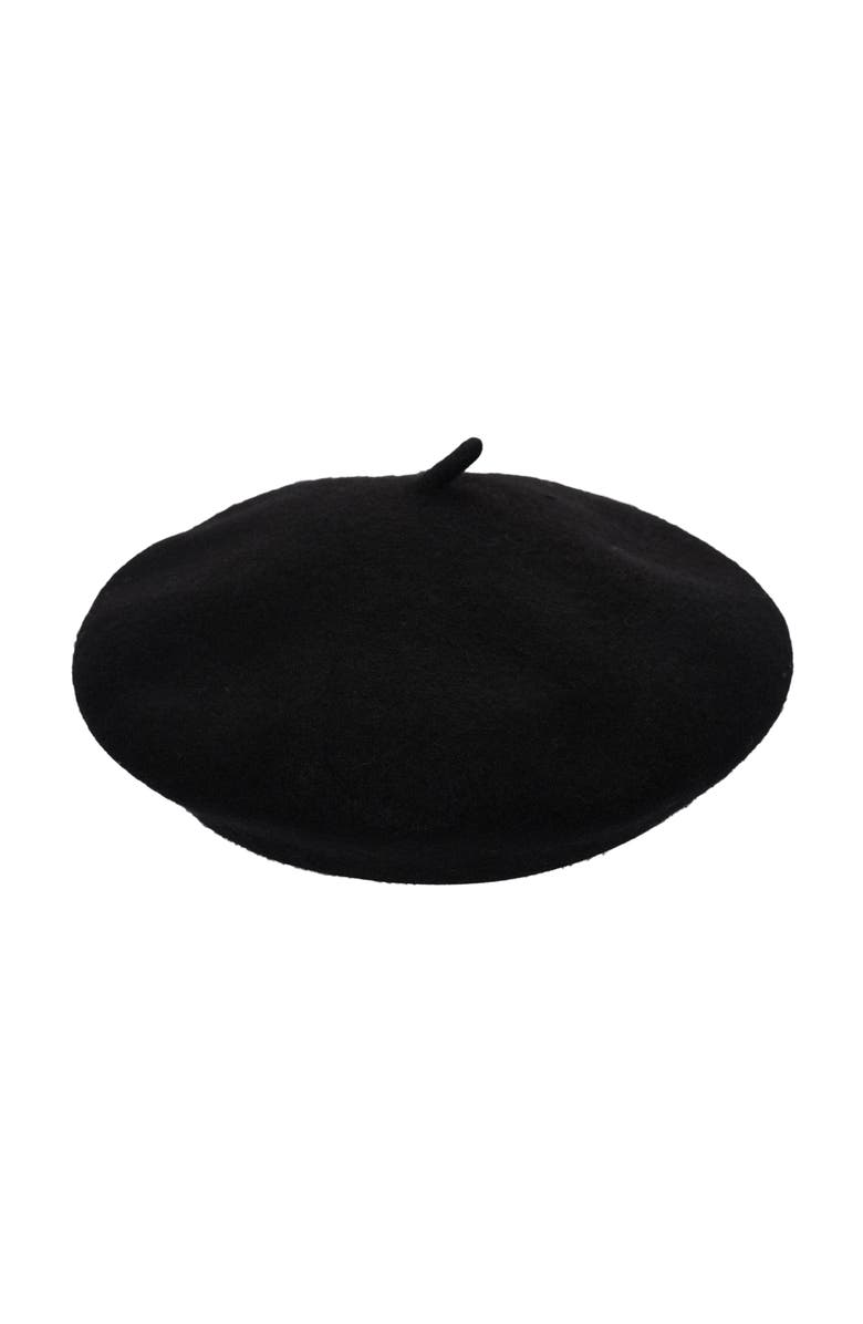 Lauren Ralph Lauren Classic Wool Beret With Script Logo, Alternate, color, Black
