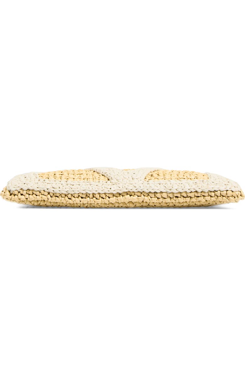 Valentino Garavani Viva Superstar Raffia Clutch, Alternate, color, Natural