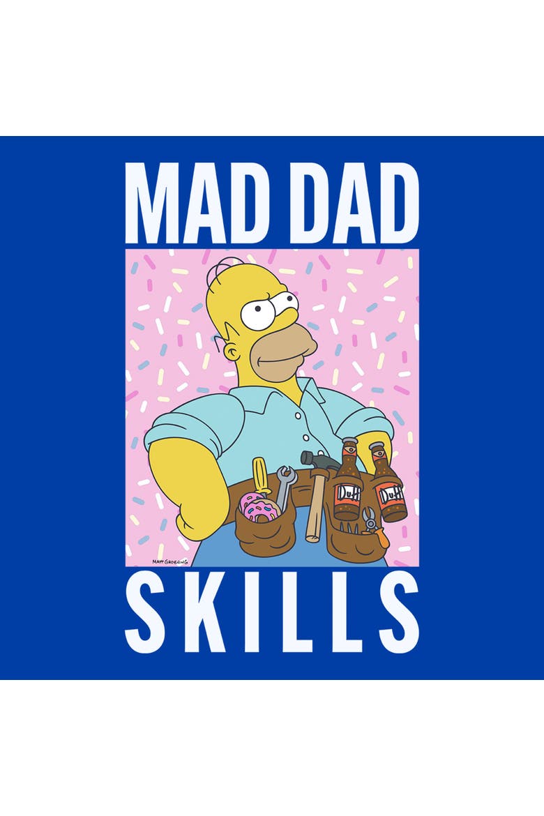 Men's The Simpsons Mad Dad Skills Portrait  Graphic T-Shirt, Alternate, color, Royal Blue