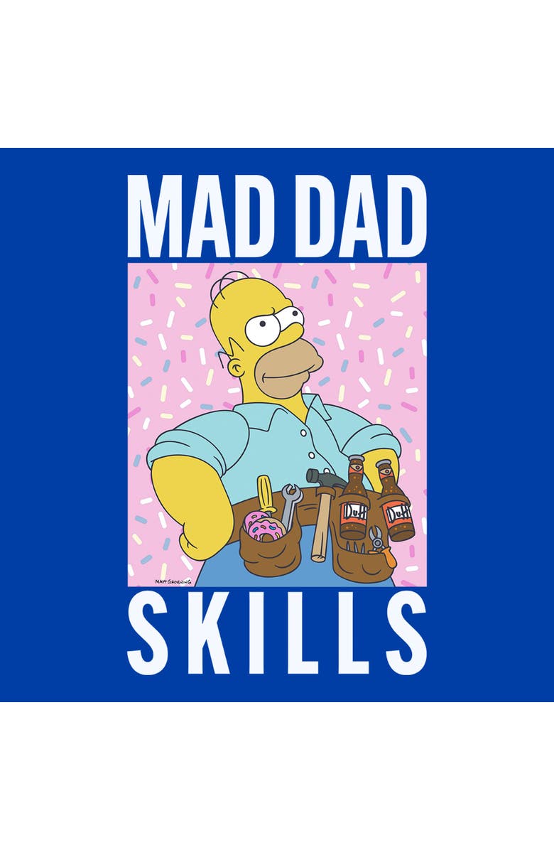 The Simpsons Men's The Simpsons Mad Dad Skills Portrait Graphic T-Shirt, Alternate, color, Royal Blue