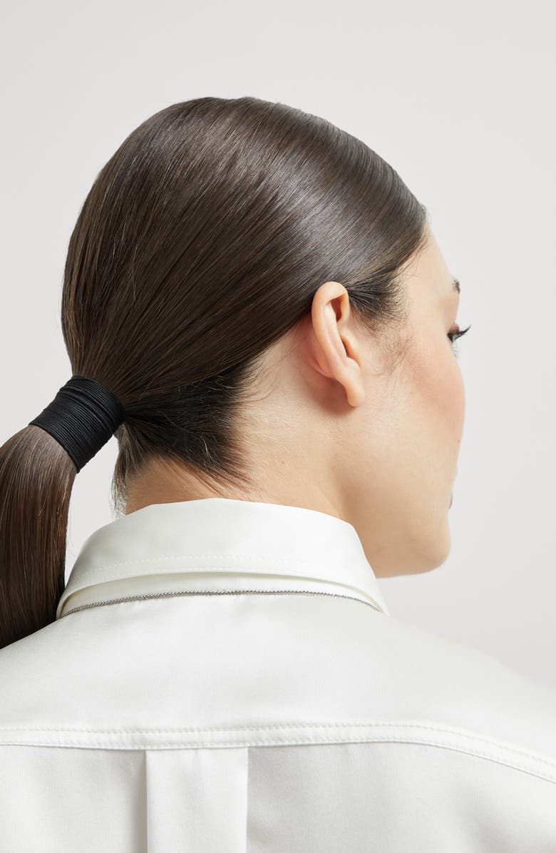 Brunello Cucinelli Satin shirt, Alternate, color, Ivory