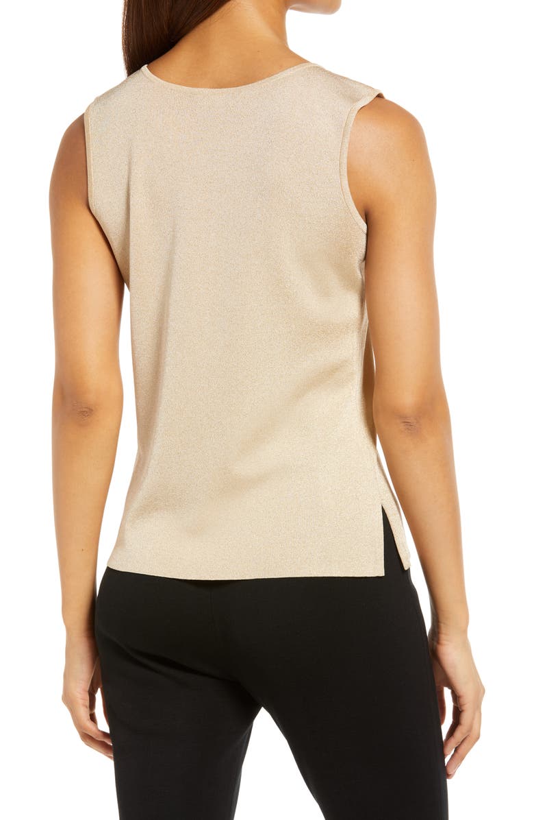 Ming Wang Scoop Neck Shell, Alternate, color, Gold
