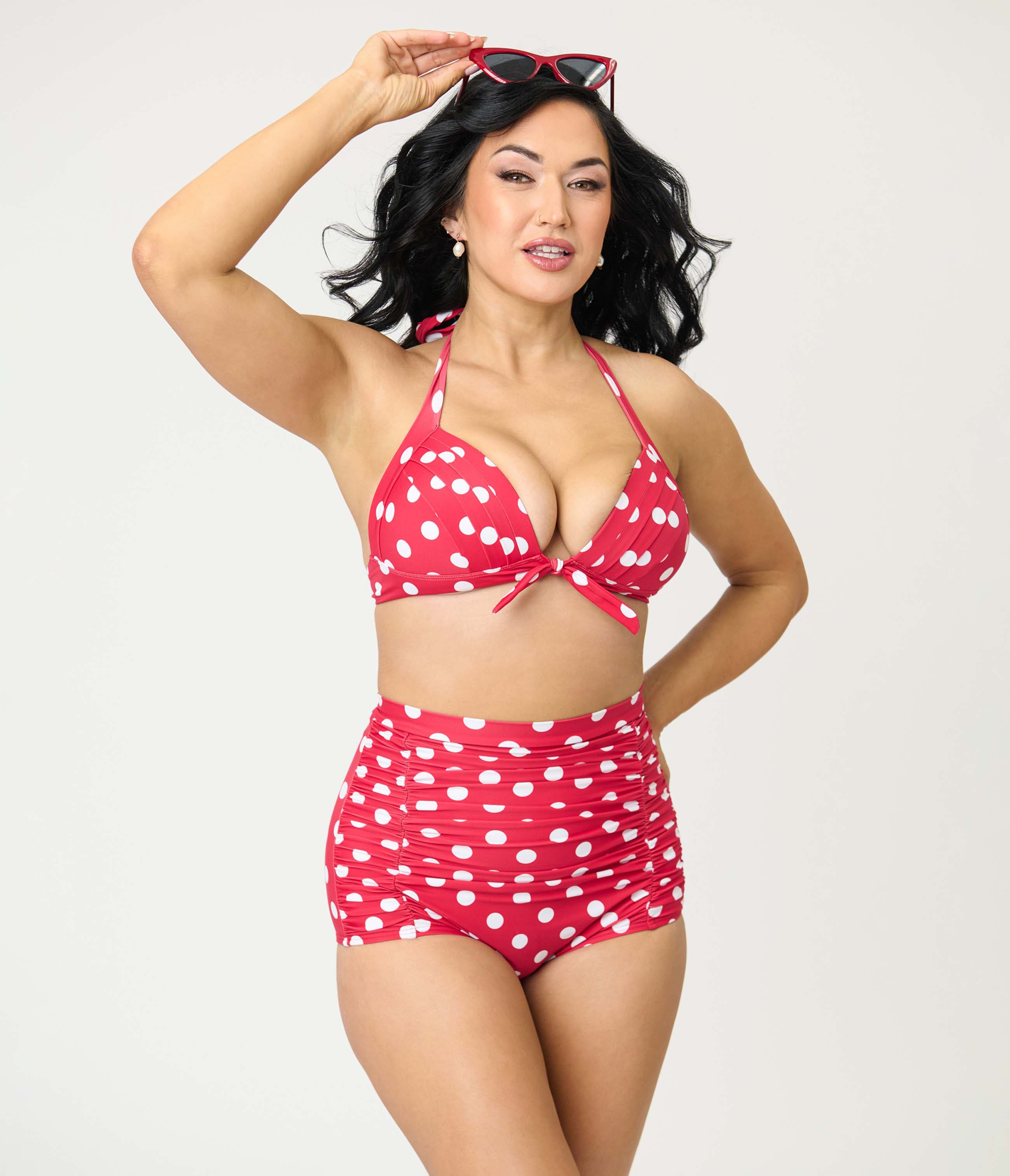 Red & White Polka Dot Print
