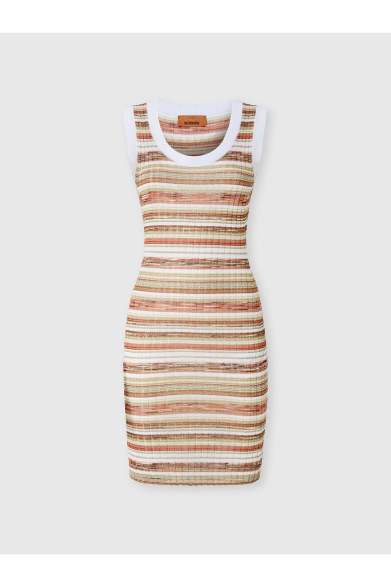 Sleeveless Ribbed Striped Mini Dress, Main, color, Multicoloured