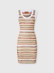 Missoni Sleeveless Ribbed Striped Mini Dress