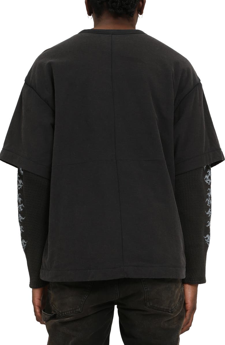 PURPLE BRAND Oversize Sequin Layered Logo Graphic T-Shirt, Alternate, color, Black