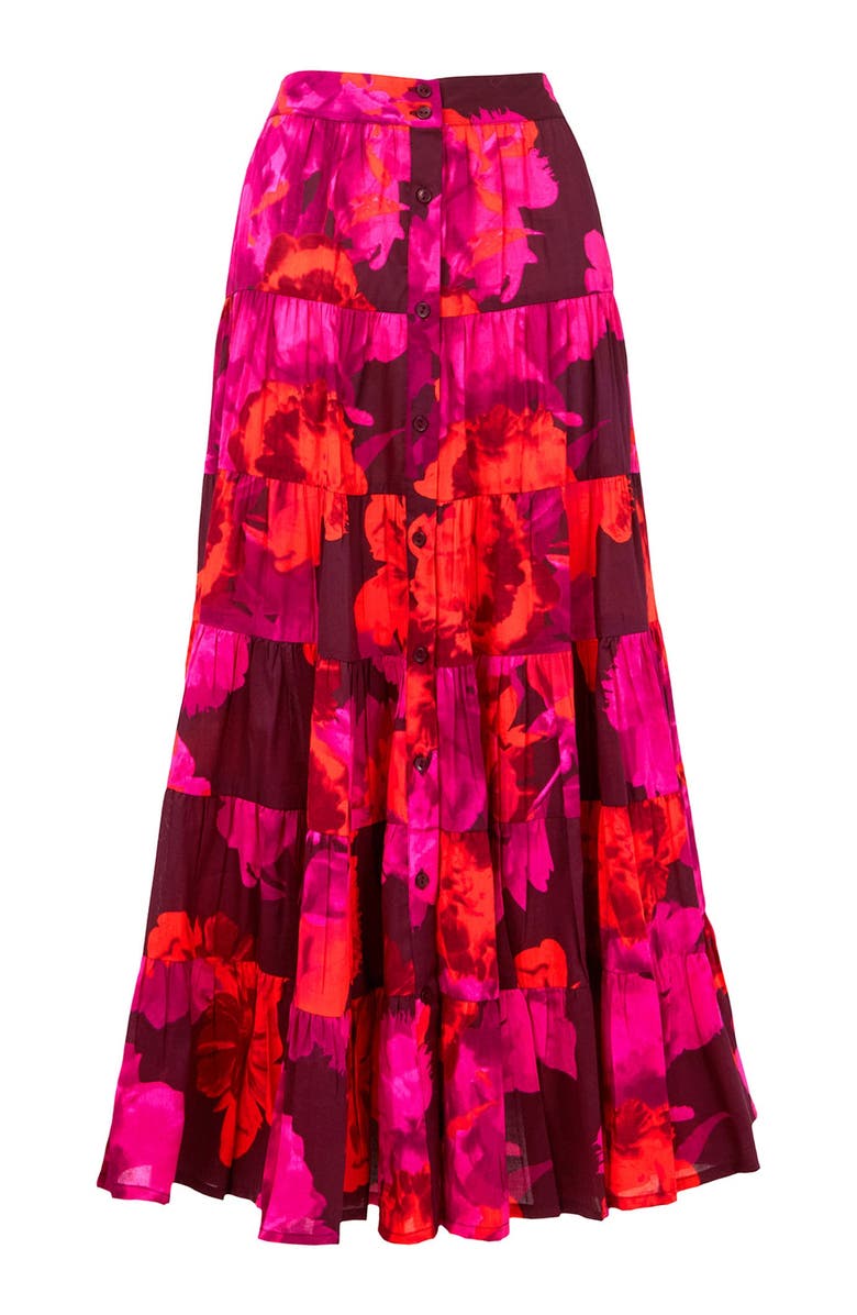 Joe Browns Tiered Midi Skirt, Alternate, color, Blooming Floral