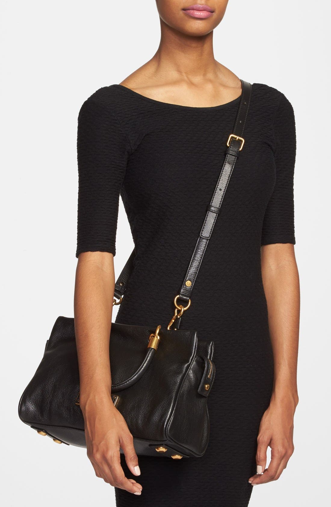 MARC BY MARC JACOBS 'Too Hot to Handle' Satchel, Alternate, color, BLACK