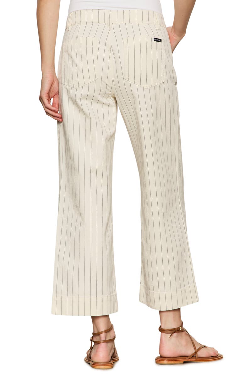 Sanctuary The Marine Stripe Crop Wide Leg Jeans, Alternate, color, Bleached White Pinstripe
