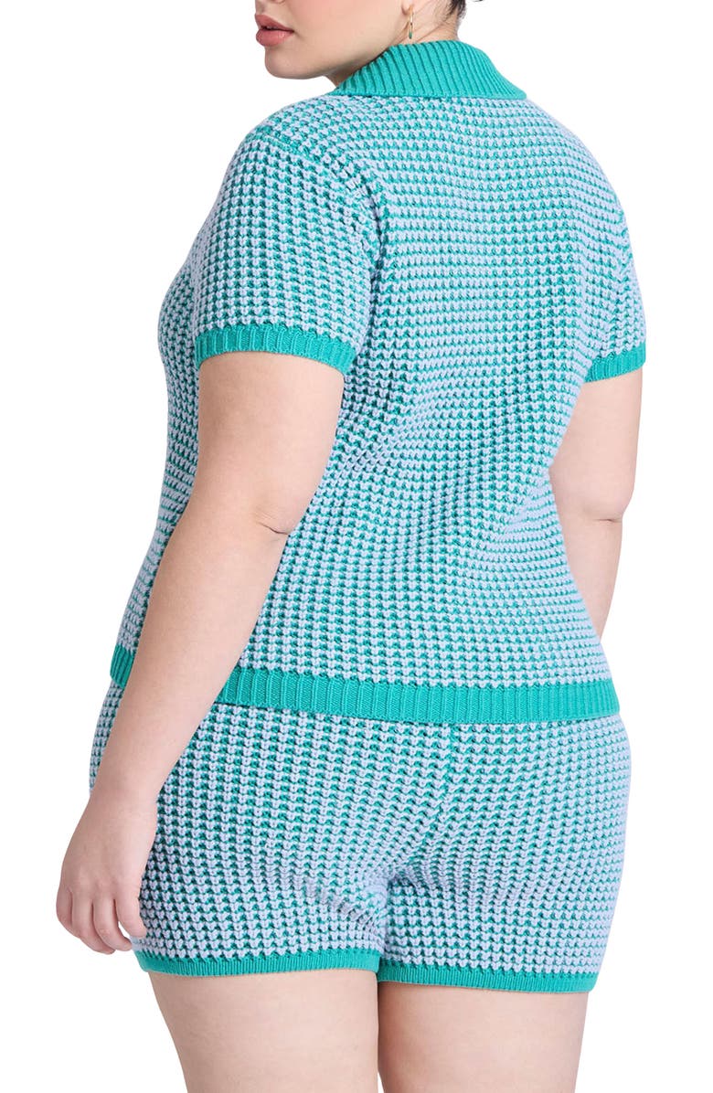 ELOQUII Cotton Blend Polo, Alternate, color, 